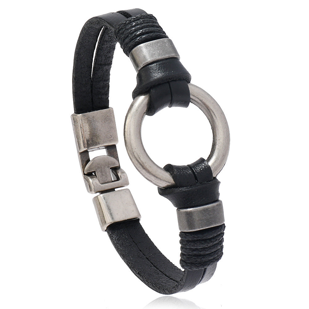 Fashion Men's Simple All-match Multi-layer Braided Leather Bracelet