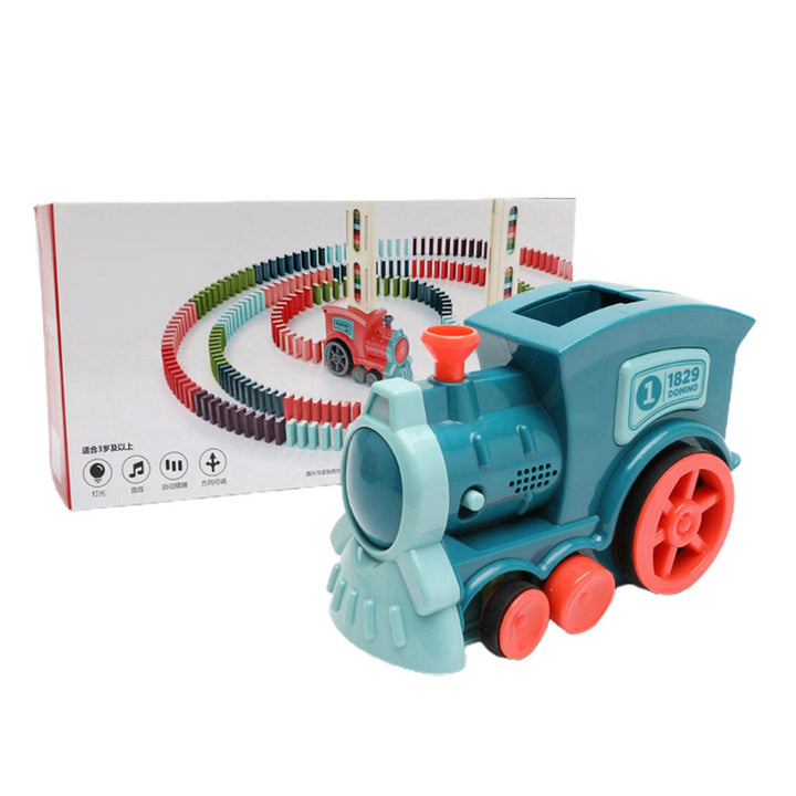 Domino tren oyuncakları bebek oyuncakları araba bulmaca otomatik sürüm lisanslama elektrikli yapı taşları tren oyuncak