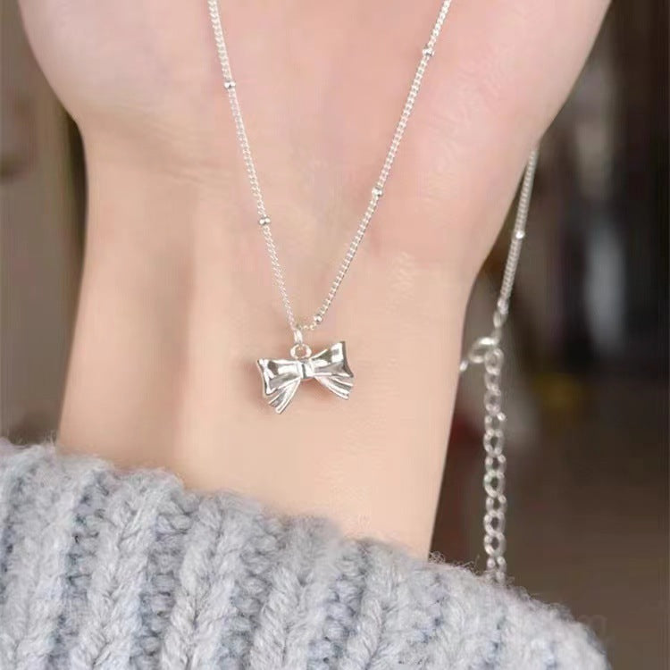 Women's Simple Sweet Bow Temperamental Minority Design High-end Clavicle Necklace