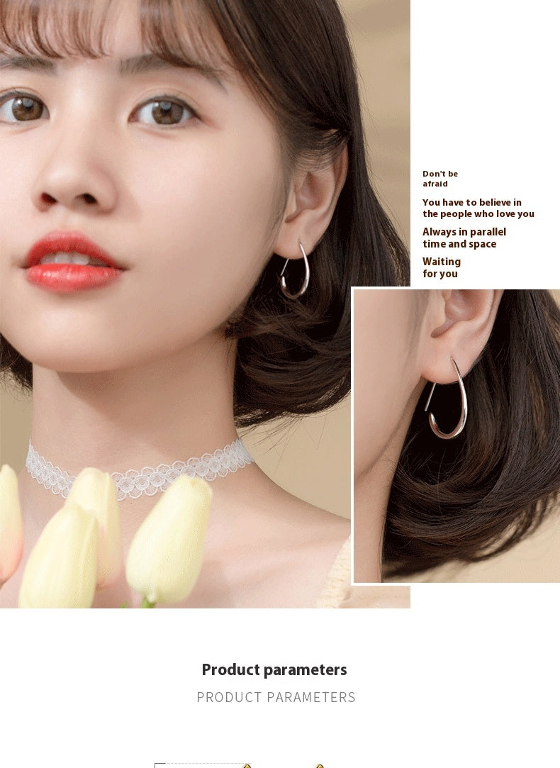 S925 Silver Mori Sweet Water Drop Hollow Design Earrings