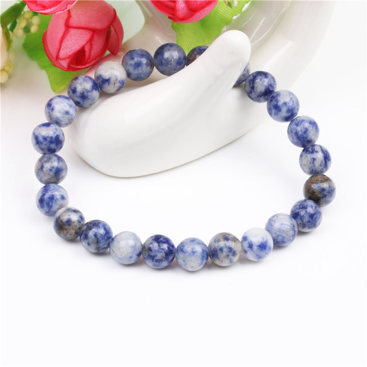 Bracelet en pierre de pierre de 8 mm bleu