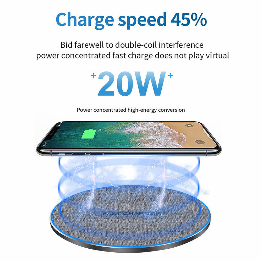 Fabric Disc Wireless Charger 20W Fast Charge