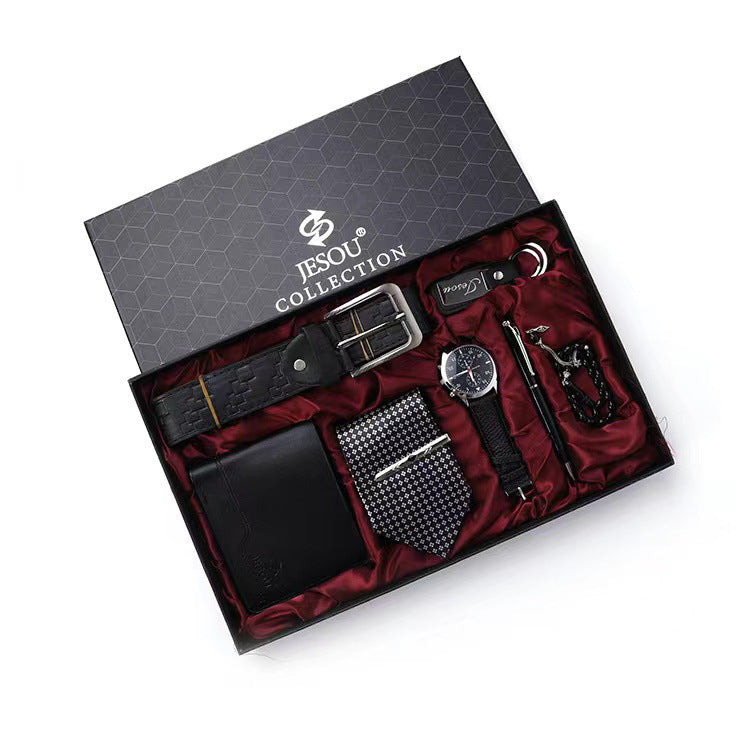 Männer Geschenkanzug exquisite Verpackung Watch Belt Biege Brieftasche Einfacher Kombination Anzug