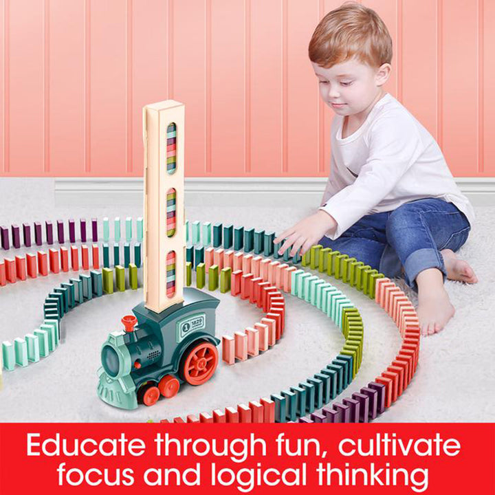 Domino Train Toys Baby Toys Puzzle Automatic Release Licensing Electric Building Blocs Train Toy