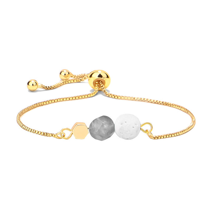 Color de color dorado de 14k Preservante Cadena Tigre Tiger Ojo Volcánico Pulsera de yoga