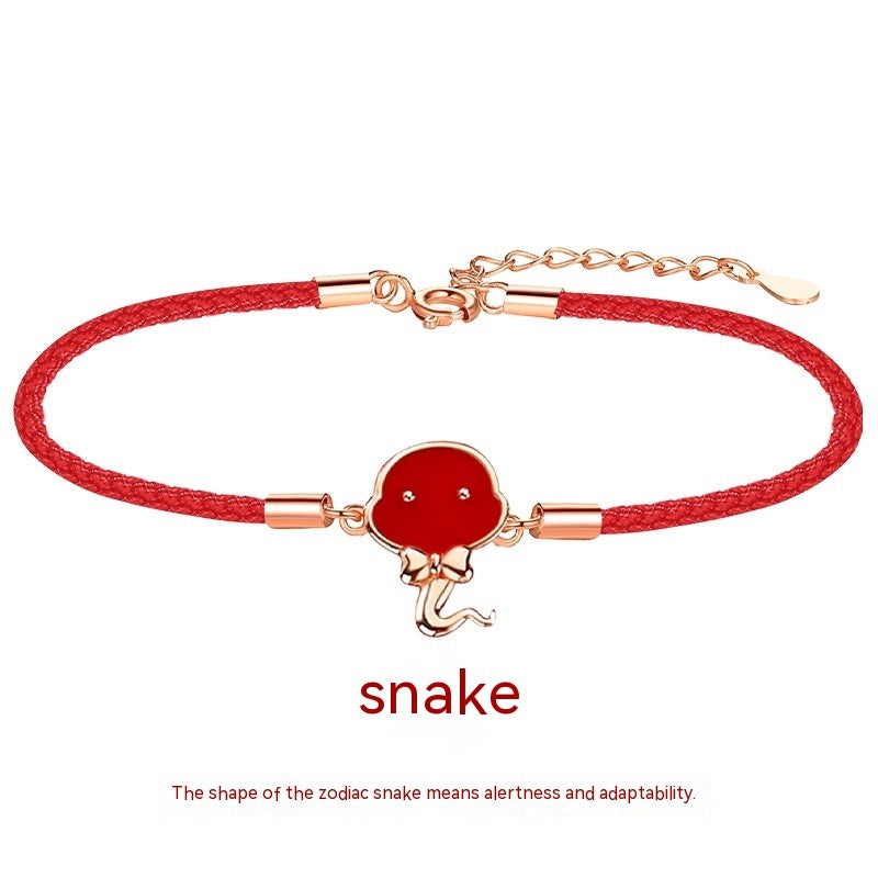 Bracelet de corde rouge zodiaque pour les femmes