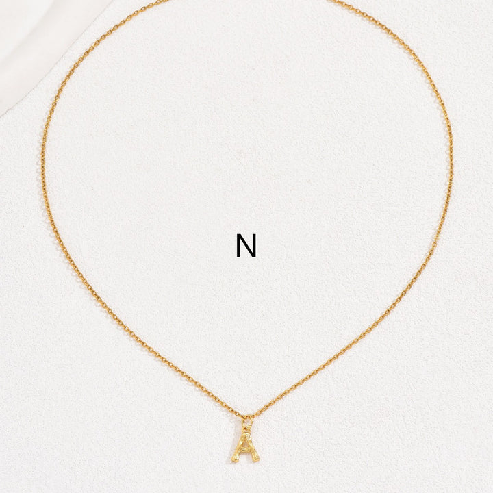 Simple Bamboo Knot 26 English Letter Necklace Niche