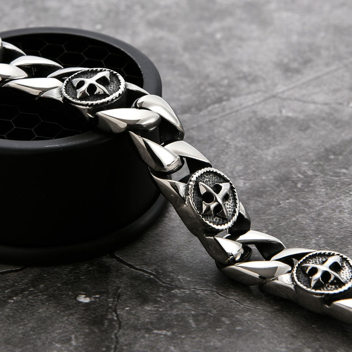 Retro Fashion Cross Titanium Steel Men's Bracelet