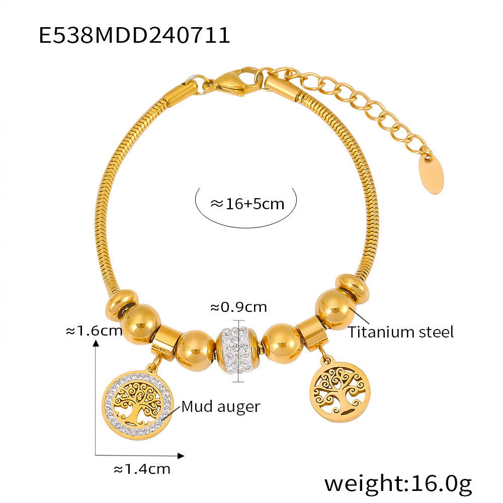 European And American Xingyue Hollow Lucky Tree Diamond Series Lucky Beads Bracelet