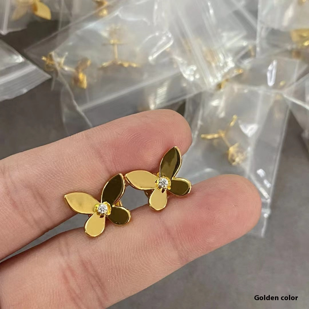 Gold Phantom Butterfly Fashion Pendientes elegantes