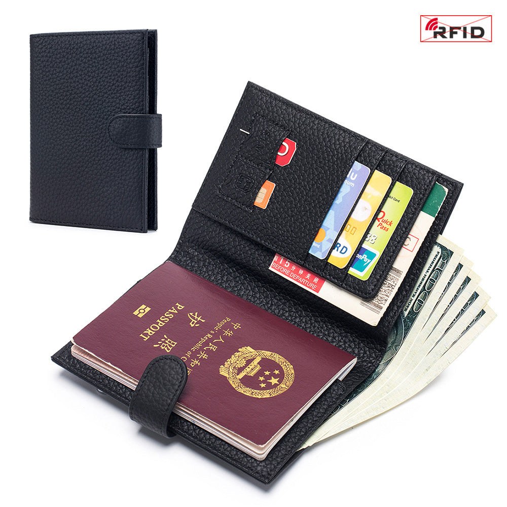 Cuoio in pelle sottile passaporto rfid multifunzionale