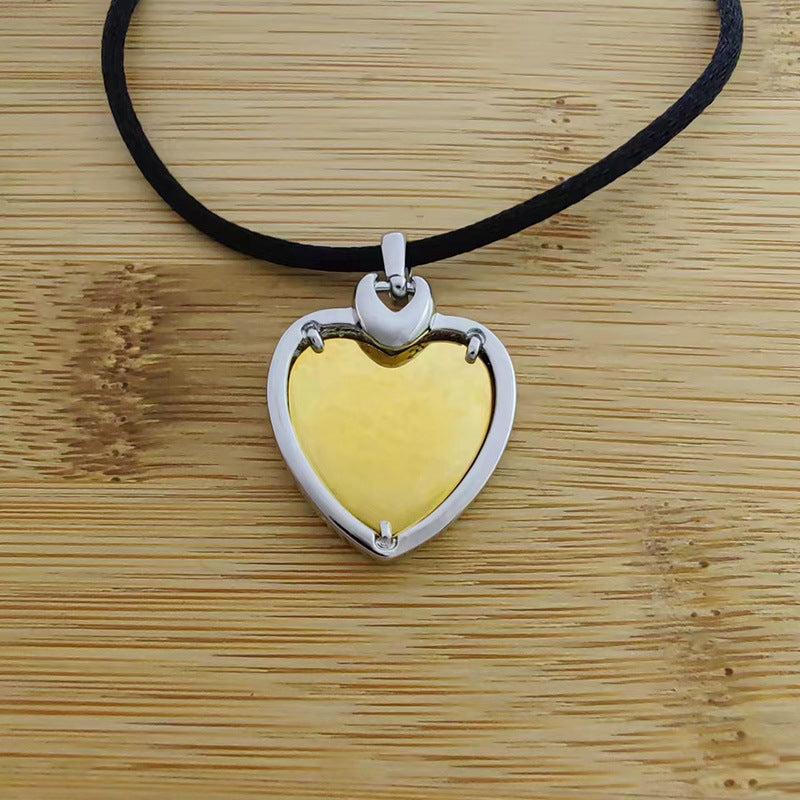 Herzkupfer-plattierte goldene, verstellbare lange Lederschnur Halskette