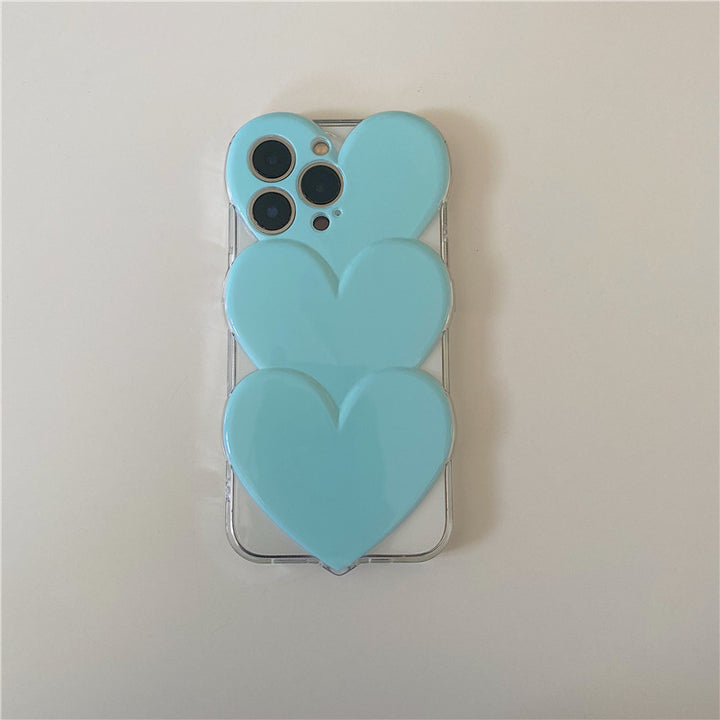 Creative Stacked Love Solid Color Mobile Phone Case