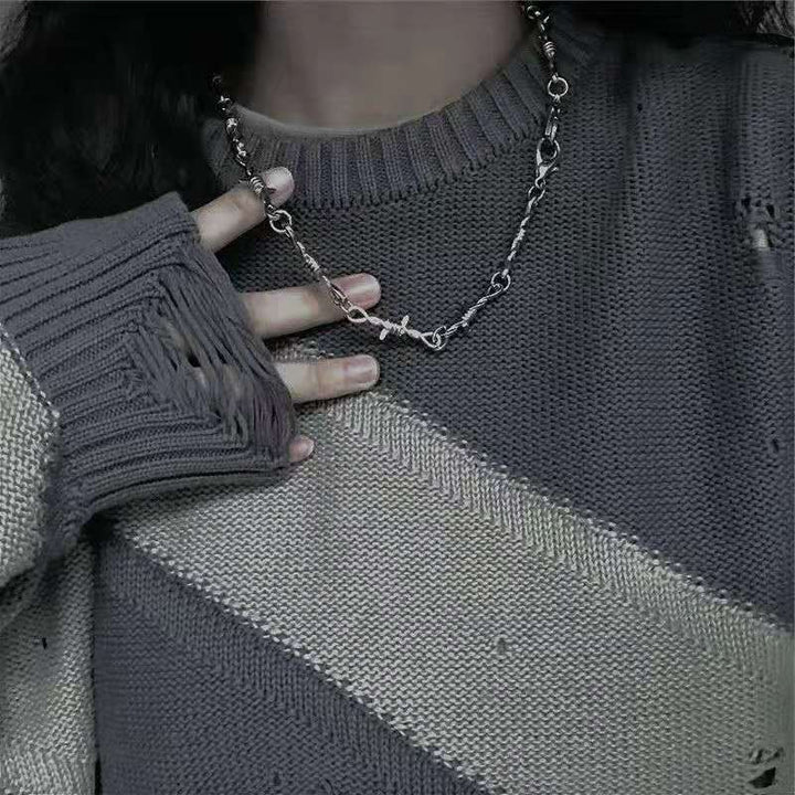 Small Niche Design, Thorny And Prickly Hip-hop, Unique Personality, Unique Fashion, OL Minimalist Collarbone Chain