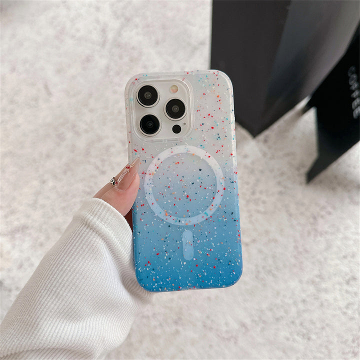 Liquid Silicone Splash Ink Magnetic Gradient Color Phone Case