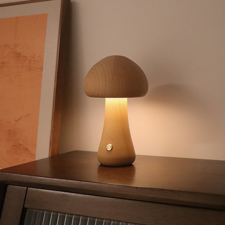 INS Madera linda luz de led de champiñones Noche con interruptor táctil lámpara de mesa de noche para la habitación de los niños del dormitorio lámparas de noche para dormir decoración del hogar