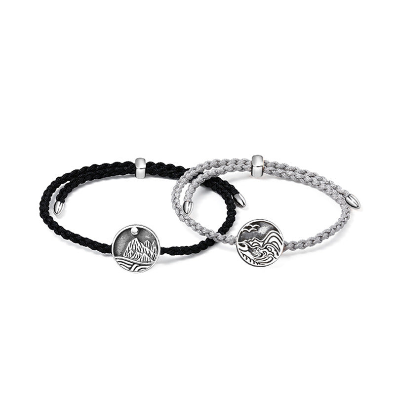 Love Oath Sterling Silver Couple Bracelet