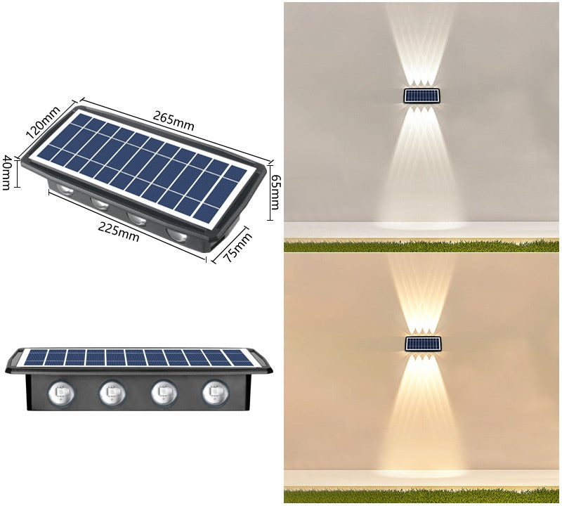 Lumini solare de perete în aer liber impermeabilizare
