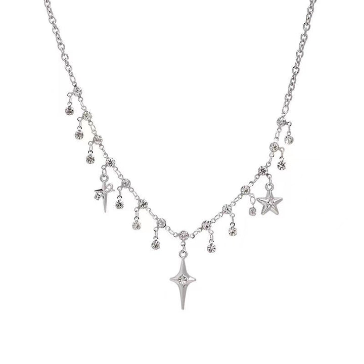 Cross Zircon Tassel Clavicule Lanț