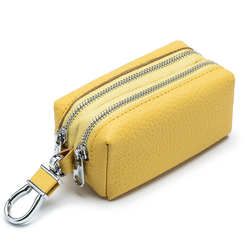 Case clé de grande capacité Double-couche Soft Men's Multifonctional Coin Purse