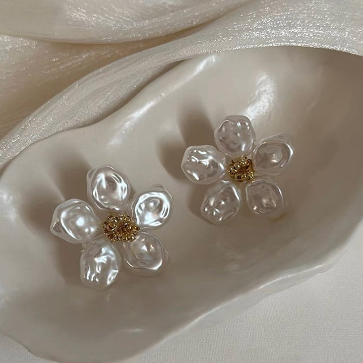 Pendientes de perlas de flores barras de moda femenina