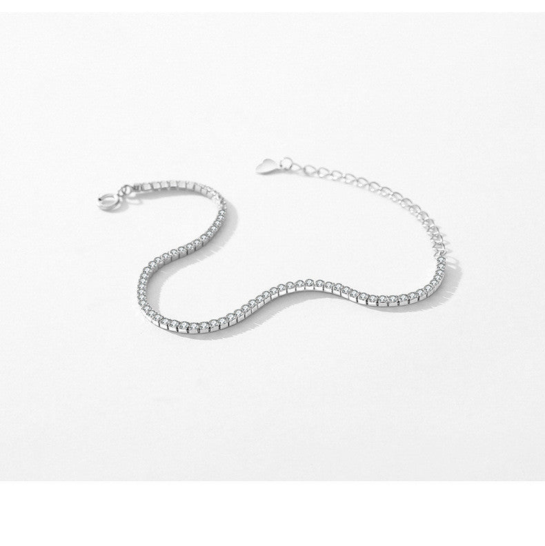 S925 Sterling Silver Diamond Bracelet Inscrit Super Flash pour les femmes