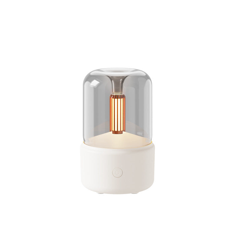 Atmosfeer licht luchtbevochtiger kaarslicht aroma diffuser draagbare 120 ml elektrische USB luchtbevochtiger koele mistmaker Fogger 8-12 uur met LED-nachtlicht