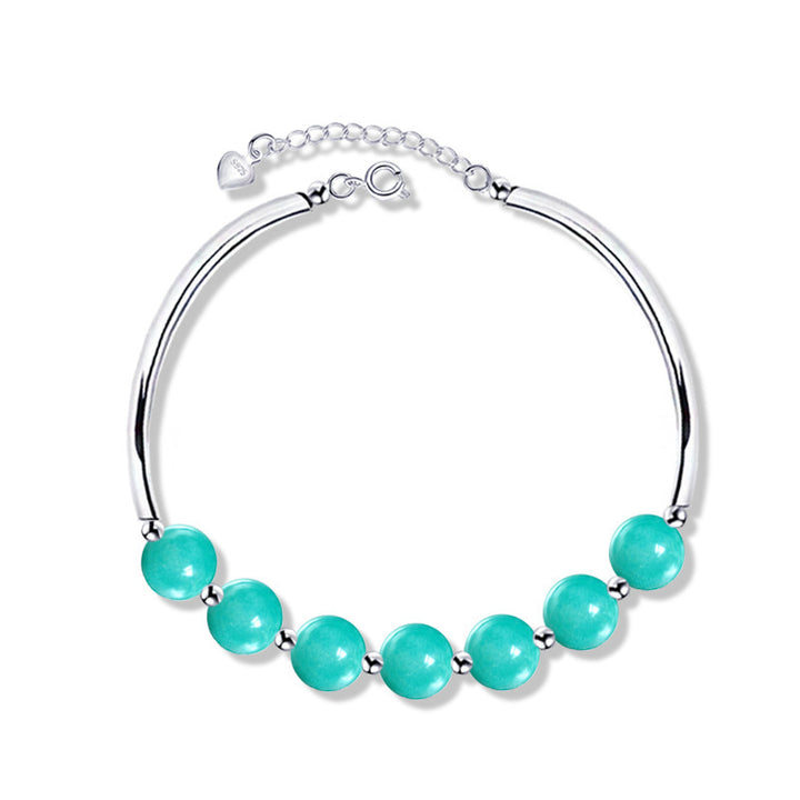 925 Sterling sølv Amazonite armbånd naturlig krystall