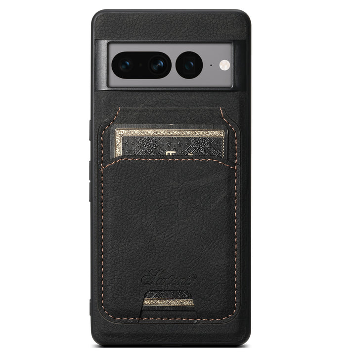 Card-inserting Leather Magnetic Phone Case