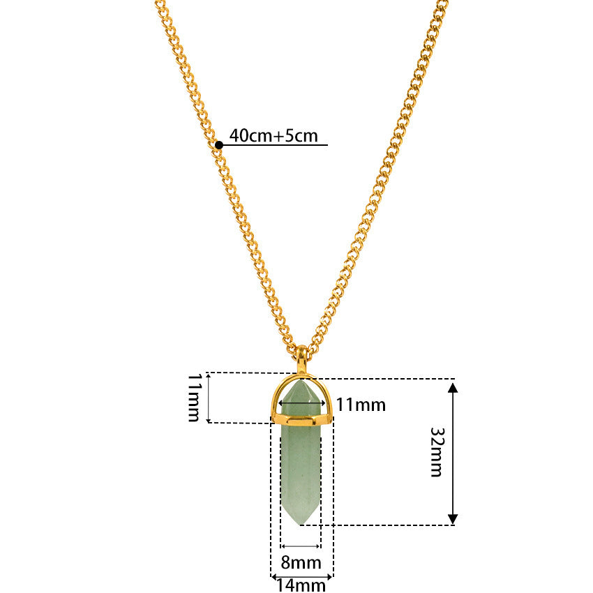 Kreatives Glas Hexagon Prism Halskette