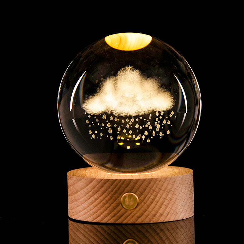 Lichtgevende Galaxy Crystal Ball Decoratie 3D Laser Inner Canving