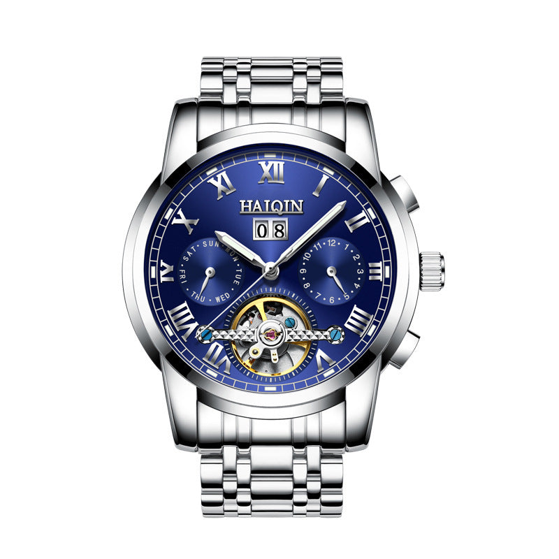 Moda para hombres Reloj mecánico automático de tourbillon luminoso impermeable