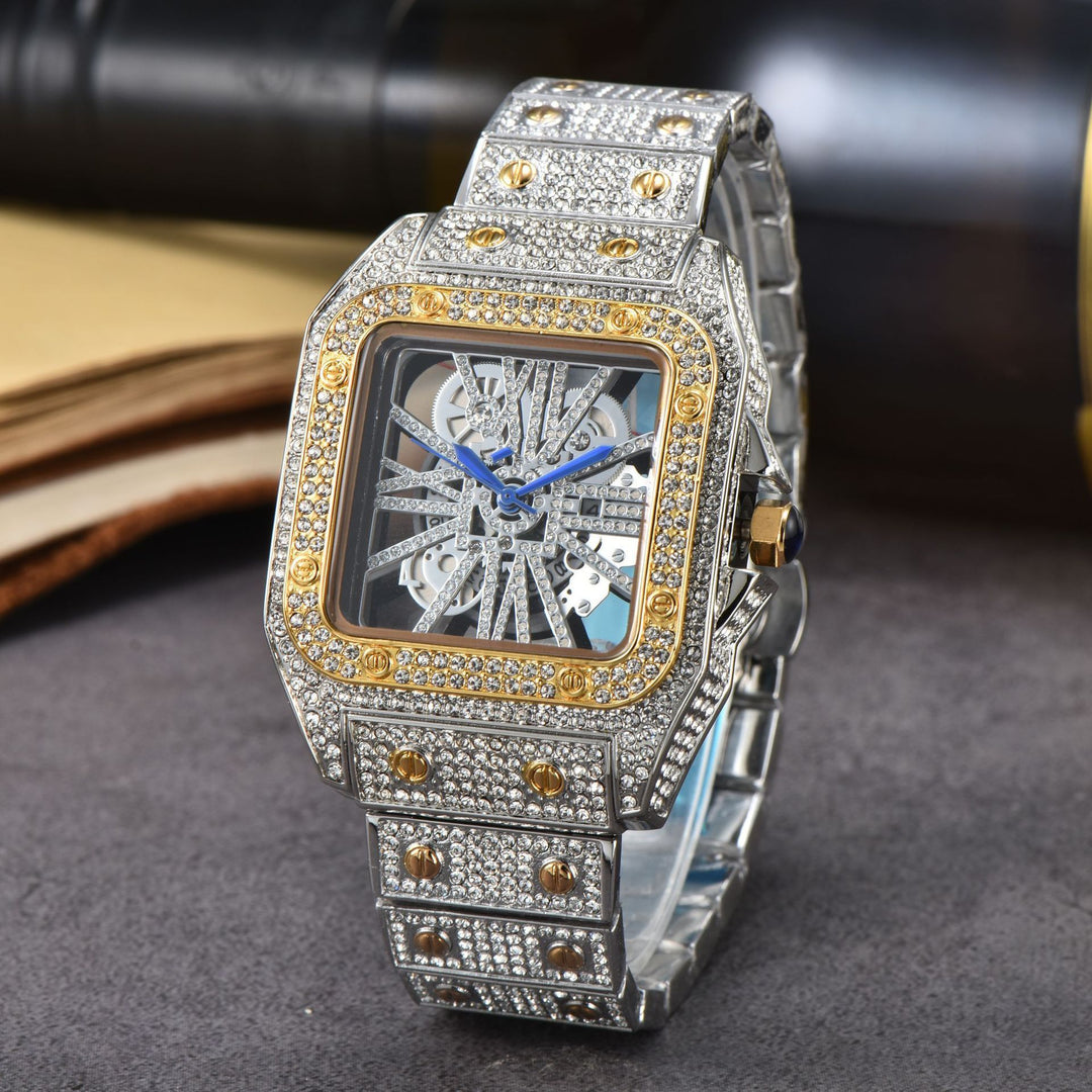 Reloj de acero de moda de diamantes femeninos