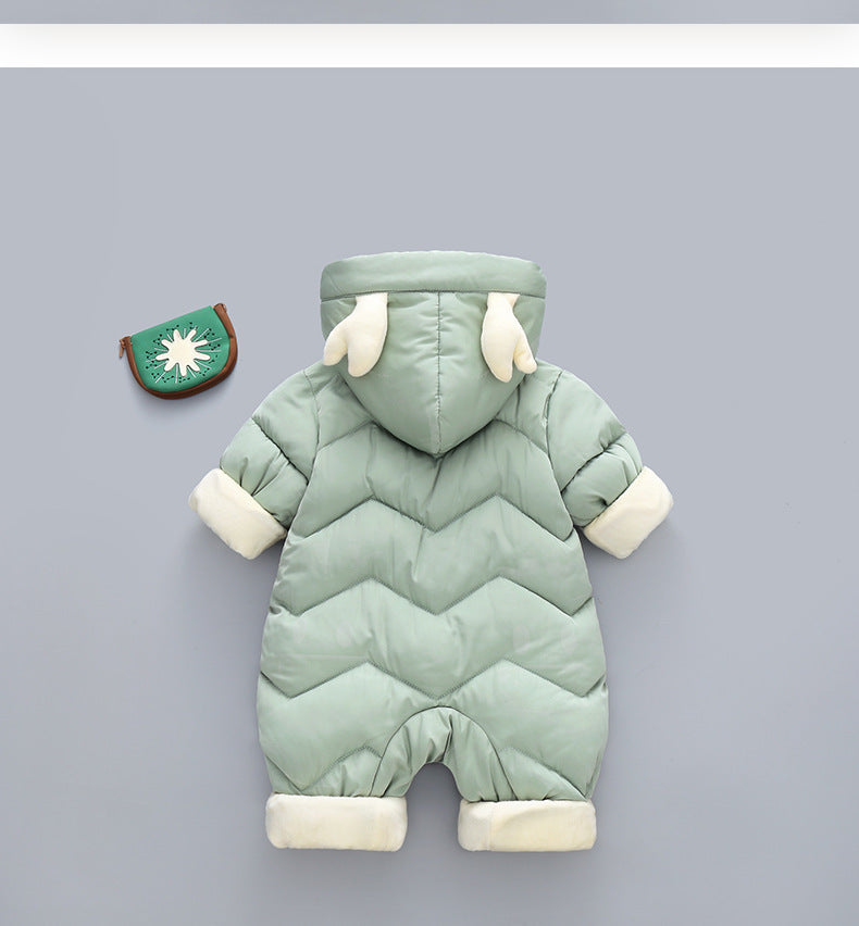 Bebek Kış Snowsuit artı kadife kalın bebek erkek tulum 0-3 yıl yenidoğan romper kız kıyafetleri tolflar Toddler ceket