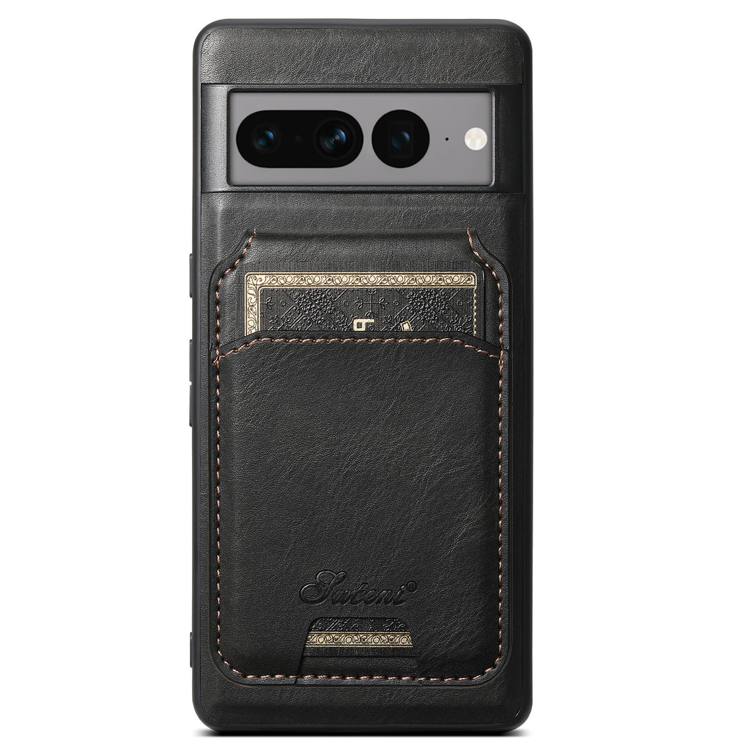 Card-inserting Leather Magnetic Phone Case