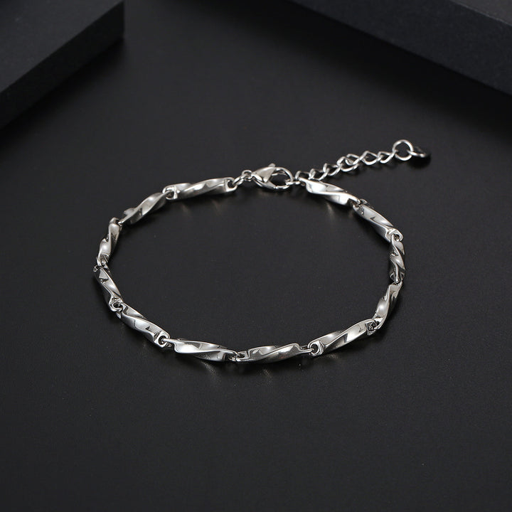 Legering Twist Stick Bracelet Men's Fashion Bracelet Niche Design Cold Style