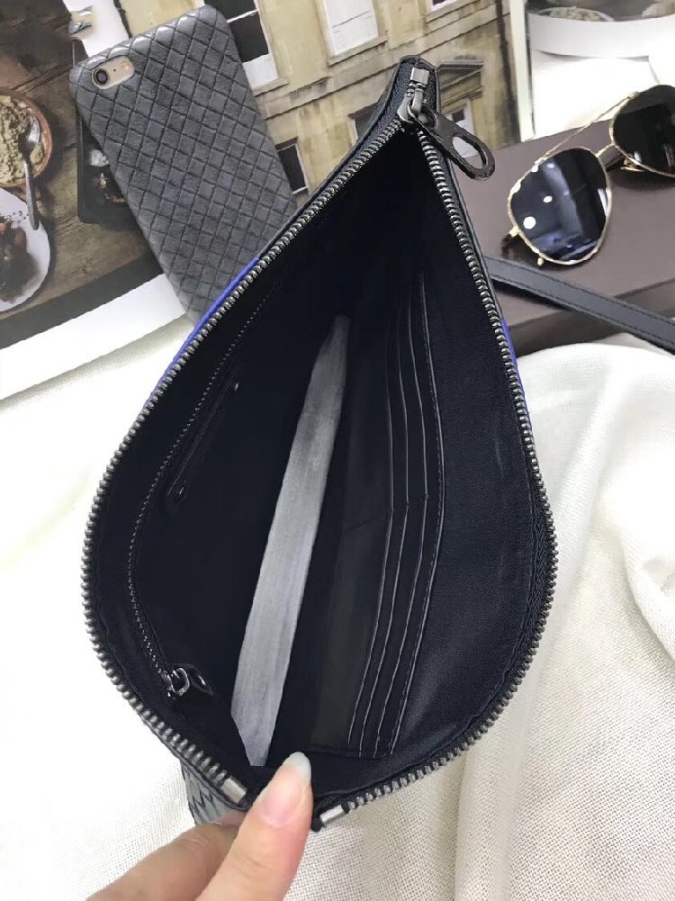 Piel de ternero versátil para hombres Bolso de moda de hombres tejidos hechas a mano Moda de moda