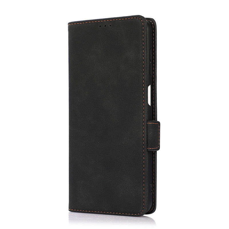 Vänd plånbok skyddande läderkortshållare telefonfodral