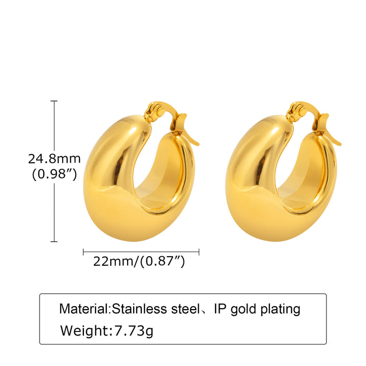 Stainless Steel 18K Gold Hollow Earrings
