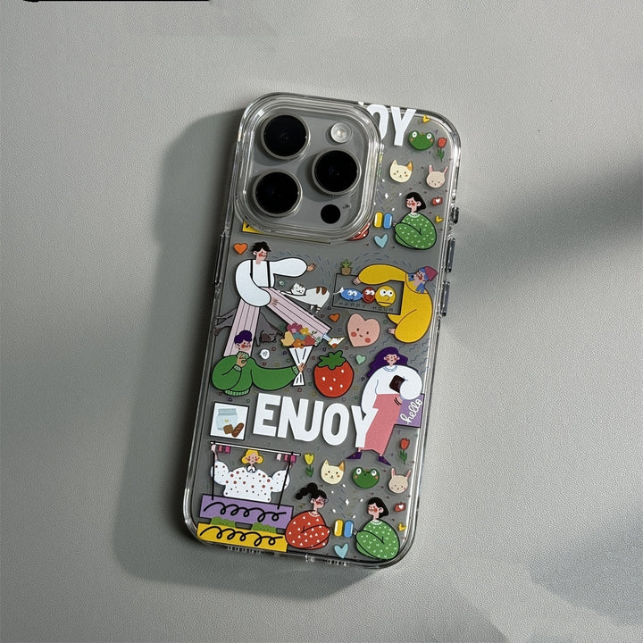 Cartoon transparent 15Promax Phone Case Soft Shell Anti Drop