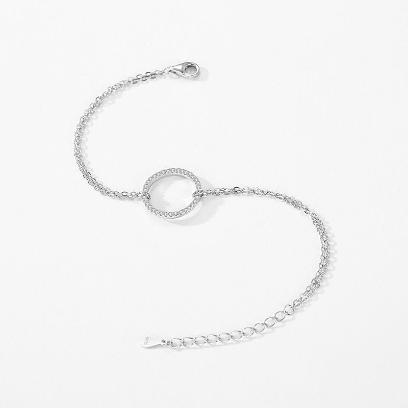Dames sterling zilveren prachtige ronde micro-ingelegde armband