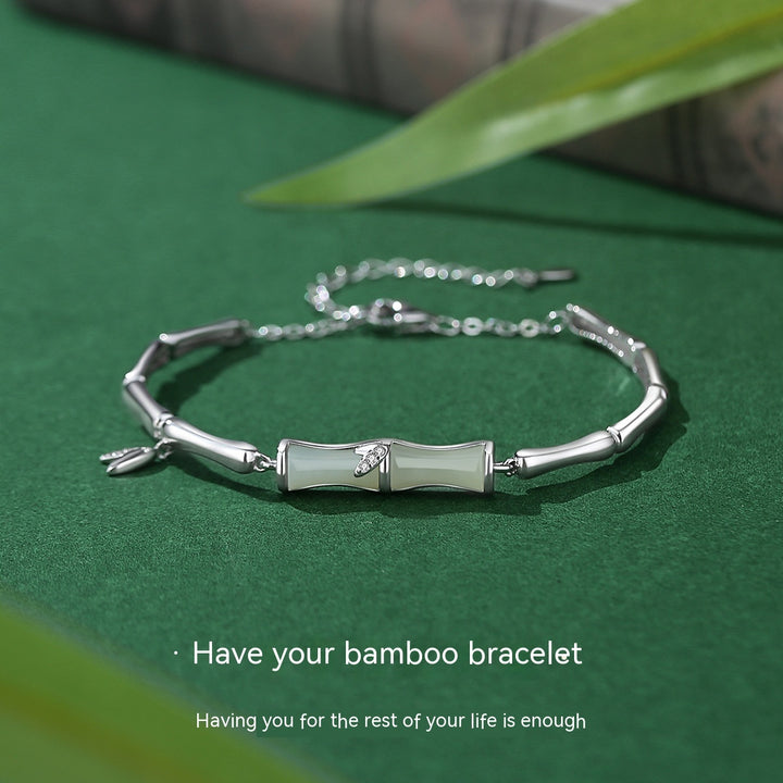 Bamboe armband dames sterling zilveren ornament