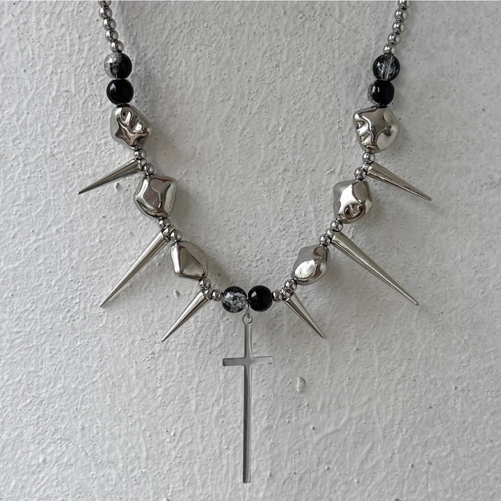 Cross Rivet Necklace Irregular Clavicle Chain