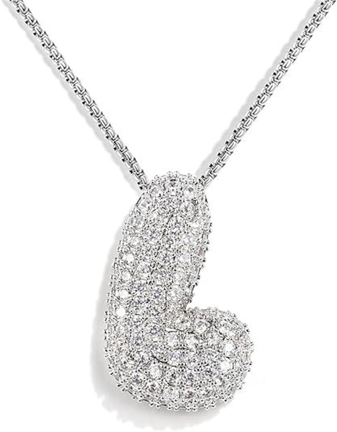 Collier de lettre d'anglais en laiton Zircon Balloon