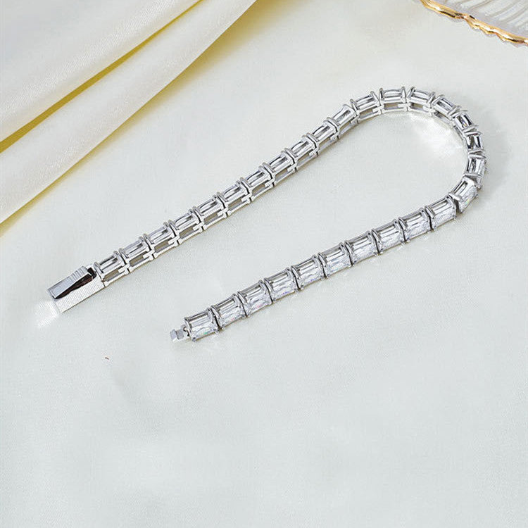 Bracelet Titanium Steel Full Diamond no se desvanece
