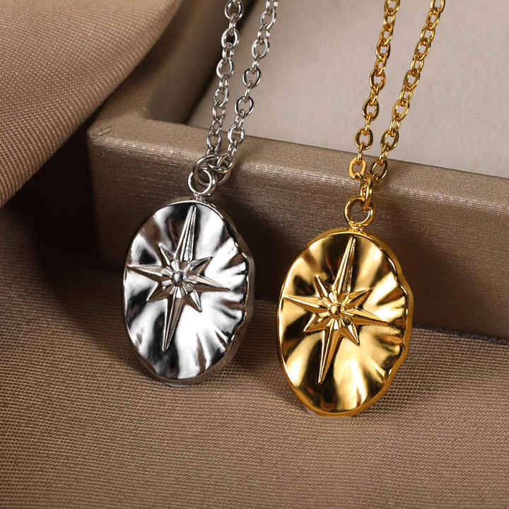 Niche Design Round Plate Pendant Collier Simple