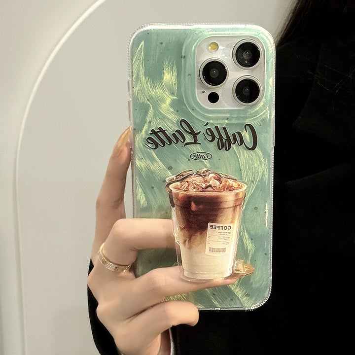 Étui de téléphone à café Green Splash Ink