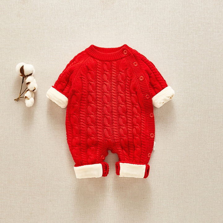 ملابس الأطفال حديثي الولادة بدلة الخريف والشتاء بالإضافة إلى القميص المخملي من قطعة واحدة