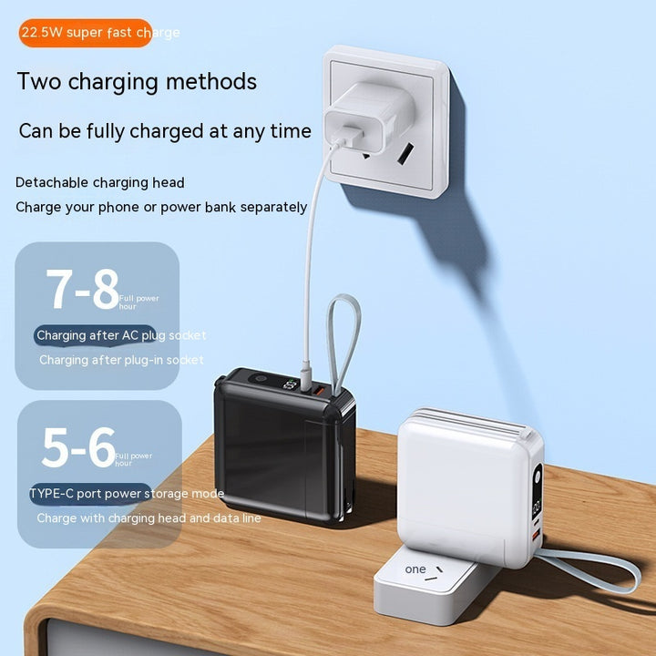 Super snel lading met kabel AC -plug 20000 ma grote capaciteit power bank groothandel aanpassing