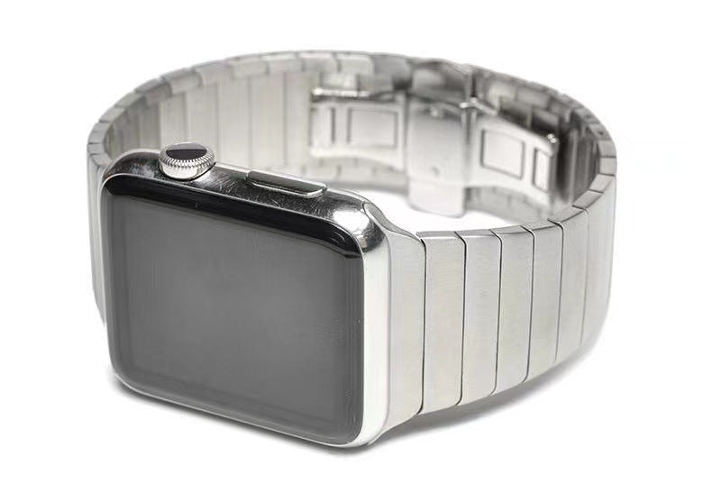 Boog buckle iwatch metal smartwatch 8 roestvrijstalen band